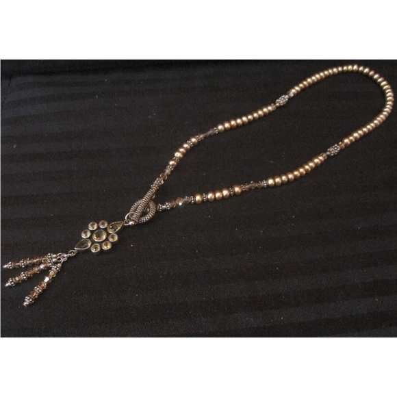 Vintage STERLING SILVER Citrine Gemstones Crystal Necklace & Bracelet Set Parure - Picture 8 of 10